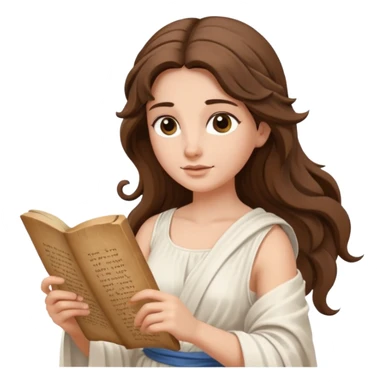 ancient greek woman reading a scroll sticker