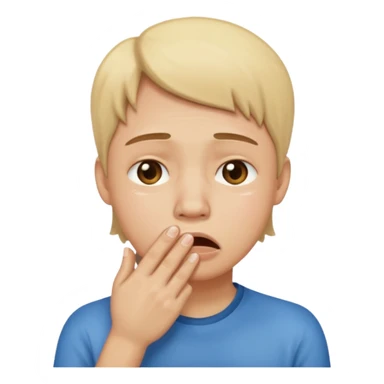 crying emoji with hand on mouth sticker