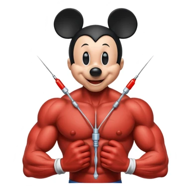 Mickey mouse shooting up sticker