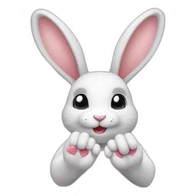 Lapin avec un cœur dans les mains sticker