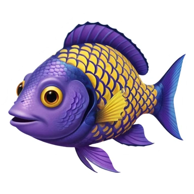 GURGLE FISH FROM FINDING NEMO PURPLE AND YELLOW GRAMMA FISH sticker