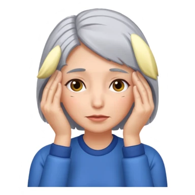 face palm woman with gray hair sticker