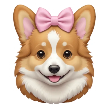 corgi with a pastel pink bow sticker