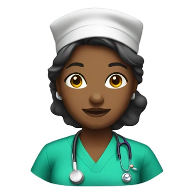 Black nurse wearing green scrubs sticker