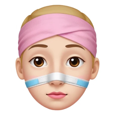 A small nose with a pink adhesive bandage on top sticker