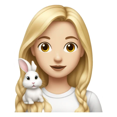 Blonde white girl with a white and brown bunny sticker