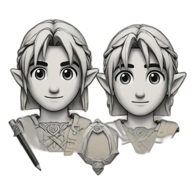 Link drawing with a pen (The Legend of Zelda) sticker