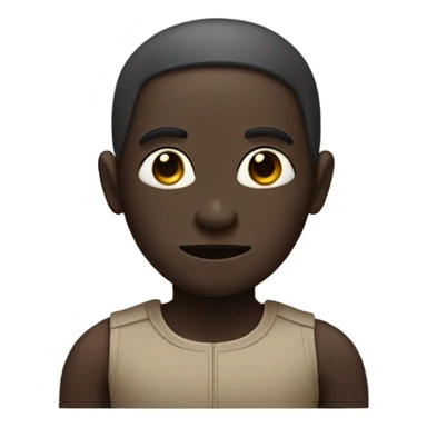 Person whos face is half droid half human with dark skin and a big nose sticker
