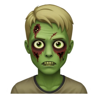 handsome aesthetic dark blonde hair zombie man with green skin sticker