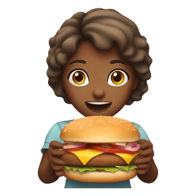 Girl eating burger  sticker