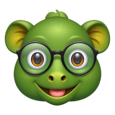 Una rana con lentes para ver y ojos muy grandes sticker