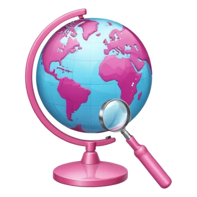 mix light pink dark pink and white girly globe with WWW in big letters under it and a small magnifying glass
It looks like an internet bar icon. sticker