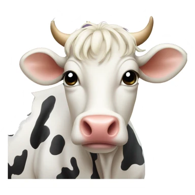 Stars and rainbow over cow face sticker