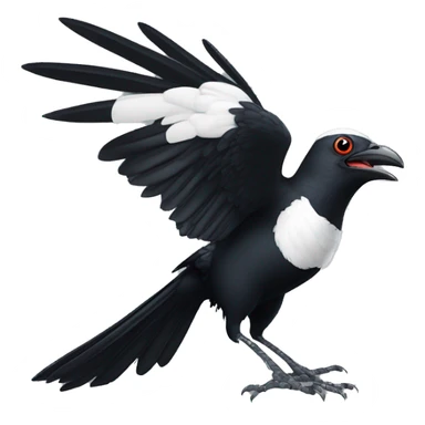 Angry Australian magpie swooping front on in the centre sticker