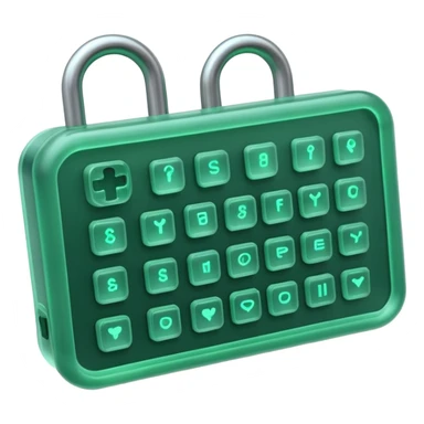 3D render of Swallowed Keys, X-Ray imaging aesthetic, translucent materials showing internal structure, stomach shape in greenish night-vision style with keys inside, medical scan style, emoji style, isolated on white background --v 6.0. sticker