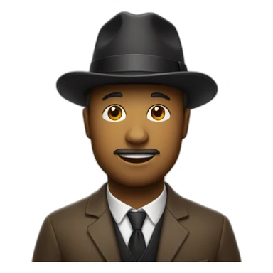 Ours avec un petit chapeau avec un micro et un neut noir sticker