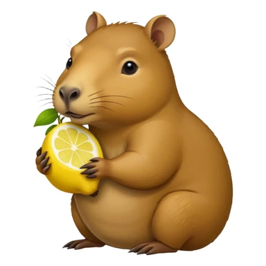 Capybara  holding  lemon sticker