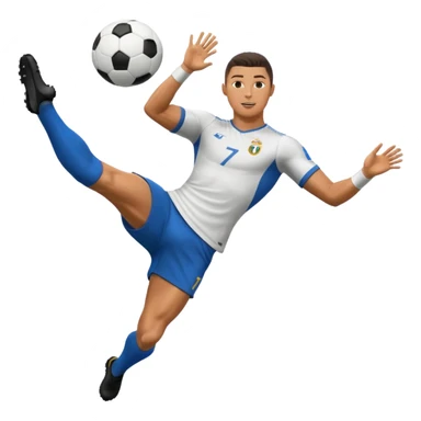 Ronaldo doing a bicycle kick with football sticker