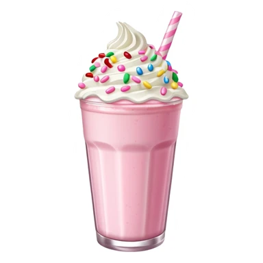 pink milkshake with whipped cream and sprinkles  sticker