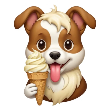 a dog eating ice cream  sticker