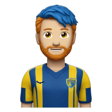 ginger-soccer-player-boca-jrs-jersey-blue-yellow sticker