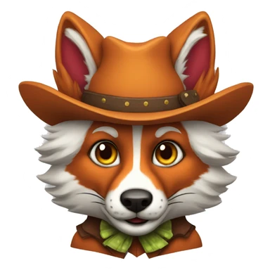cowboy fox clown sticker