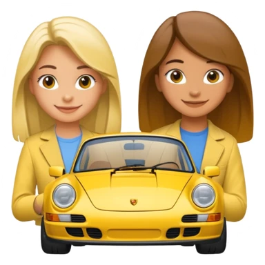 Yellow Porsche 911 992 with girls sticker