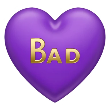 purple Bad bitch words written inside heart sticker