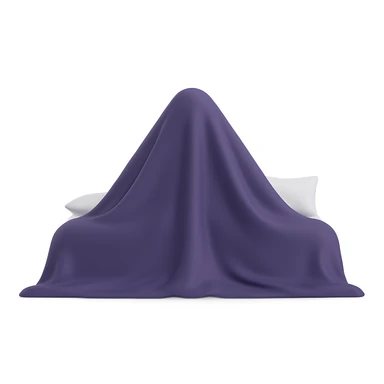 Remove the king from the bed, keep only the bed with a blanket and no visible person, shown from the back side. The style should resemble 3D emoji style with a focus on the bed and blanket only, no person visible. sticker