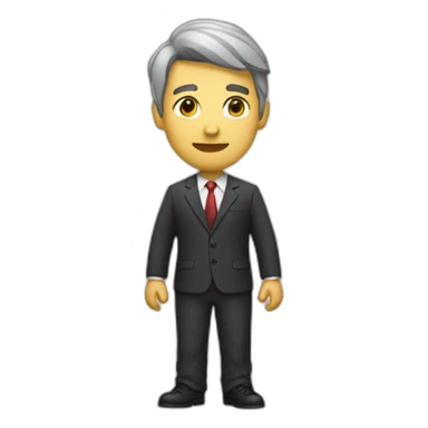 persona con traje señalando con la mano  sticker