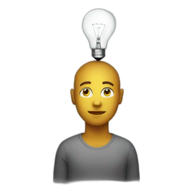 Person with an illuminated lightbulb above their head sticker