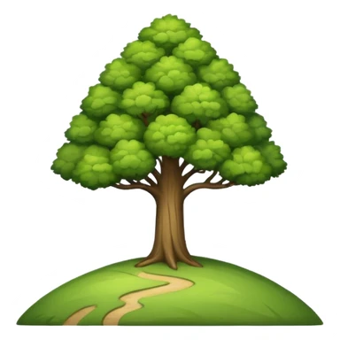 single tree standing tall on a hill, symbolizing autonomy sticker