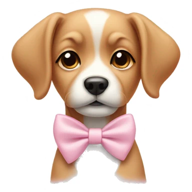 dog wearing a bow pastel pink sticker