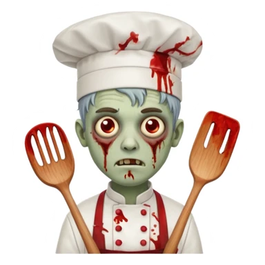 black zombi man chef sticker