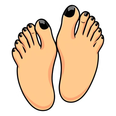 foot with long flexible toes spread wide apart like fingers sticker
