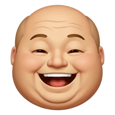 fat happy man laughing eyes closed sticker