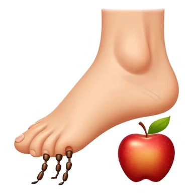 showing a cartoon human foot stepping on a small bug , slightly squished but cartoonish, no violence, playful Apple emoji style sticker