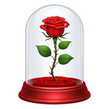 The glowing enchanted rose from “Beauty and the Beast” in its glass bell  sticker