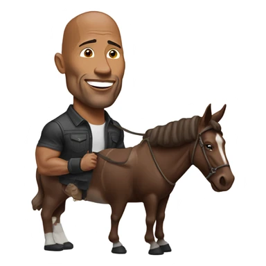 Dwayne Johnson eating a chocolate bar while walking his mule sticker