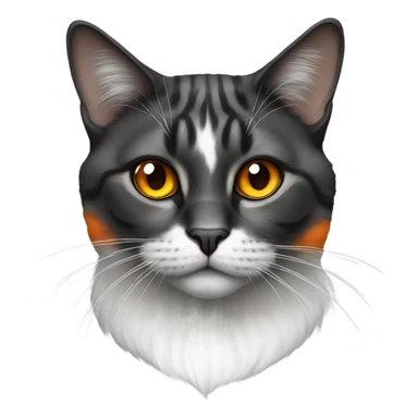 realistic crowned cat Colors white Black Orange portrait sticker