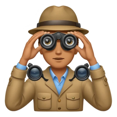 man with binoculars sticker