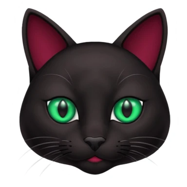 Black cat with burgundy node sticker
