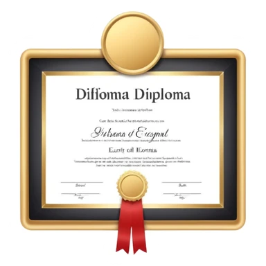 flat diploma certificate, minimal style, no ribbon, no roll sticker