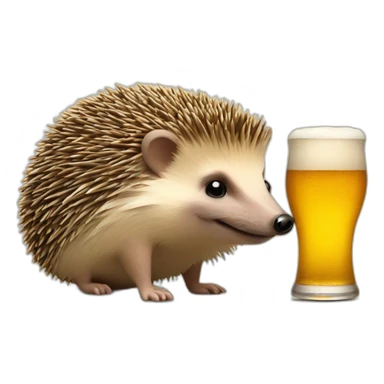 hedgehog drinking beer for bitcoin sticker
