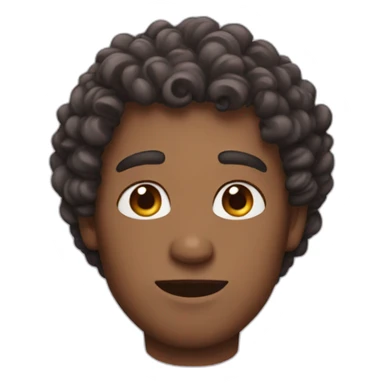 Man with curly hair and heart eyes sticker