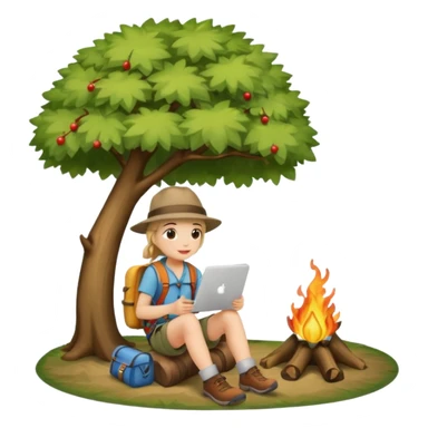 tree camping sticker