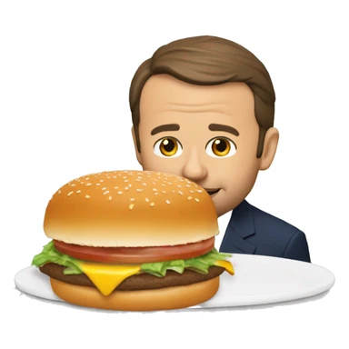 Macron qui mange un burger sticker