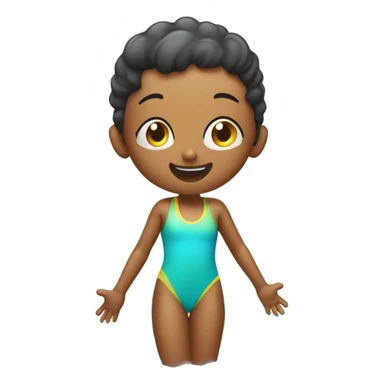 child swimming sticker