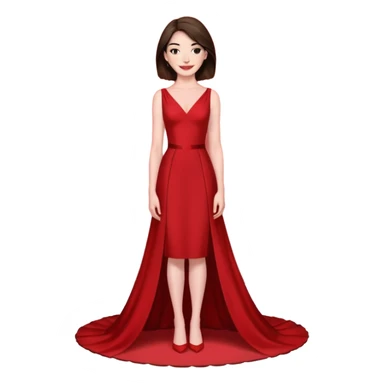 Anne Hathaway in red dress, red carpet sticker