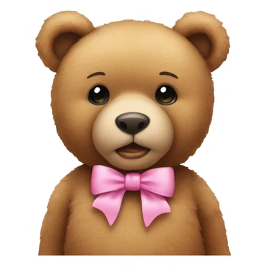 teddy bear wearing a pink bow sticker